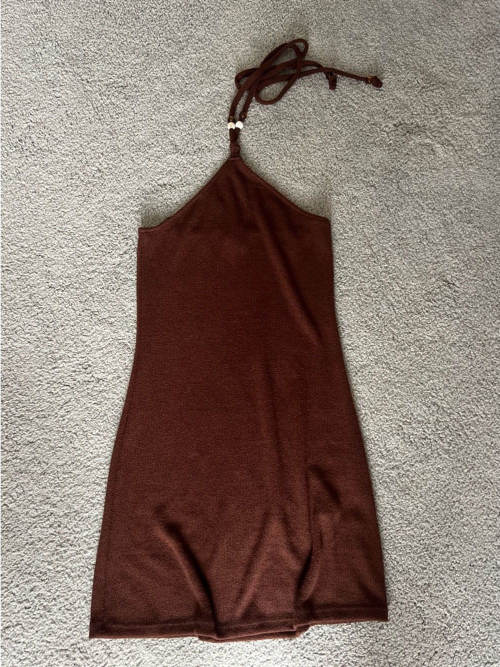 Beaded Halter Neck Mini Dress